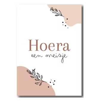 Ansichtkaart | Hoera een meisje